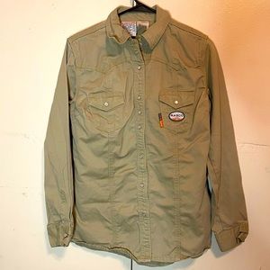 Womens FR Khaki FIRE RESISTANT RASCO Lightweight Shirt NWT